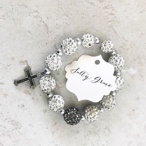 Cross Christian charm bracelet ‘He is with you”